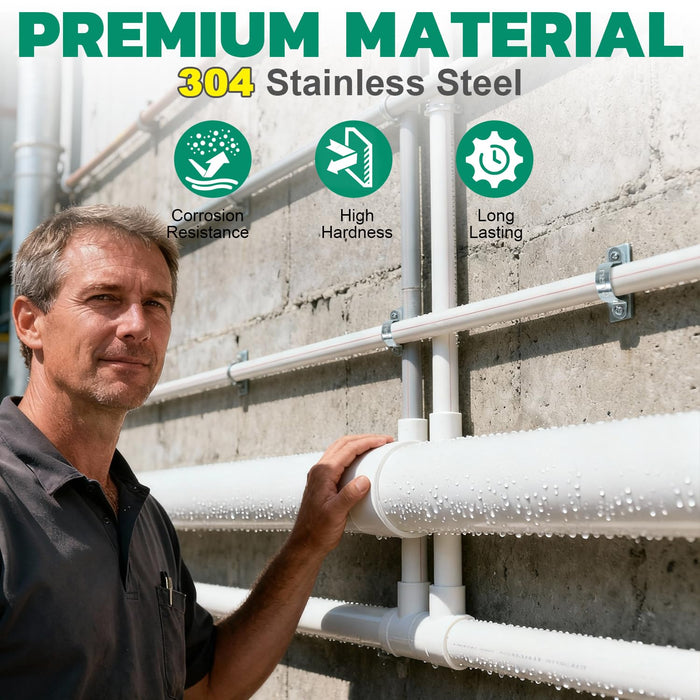 3-4 Inch Conduit Clamp 304 Stainless Steel - Bagged