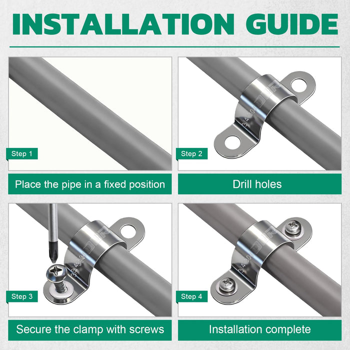 3-4 Inch Conduit Clamp 304 Stainless Steel - Bagged
