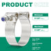 fuel line shut off clamp, T-bolt 41–46 mm (1.61–1.81 in); 19 mm width, 1 mm thick; heavy-duty for plumbing and engines