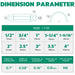 Dimension chart for transmission line clamps shows size range, cushion and steel thickness, M6 screw hole, 1/2 to 4 in.