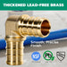 Detailed elbow barb macro; smooth lead-free brass build, suitable for zirk fittings upgrades in residential plumbing.
