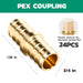 24-pack brass PEX coupling with sleeves; pex-b fittings shown, 3/4 inch, 1.38 in, lead-free for plumbing installs.