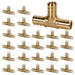 24-piece brass PEX tee layout with sleeves; clear sizing and barbs, similar to a 6an fittings assortment display.