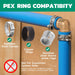 PEX 90-degree elbow dimensions shown; rugged 1 pex pipe fittings made of lead-free brass for durable household plumbing.