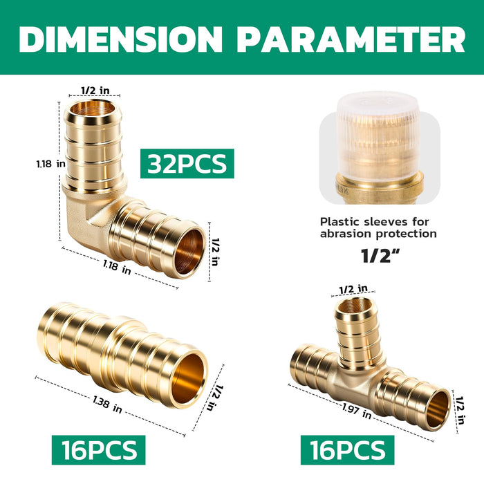 1/2 Inch PEX Fittings Kit