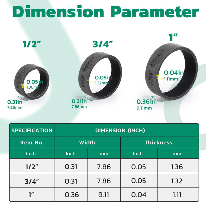 PEX Copper Crimp Rings for Pex Pipe - Bottle