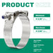fuel line hose clamps 12-pack, adjustable 57–65 mm (2.25–2.56 in); stainless bands with locknuts for robust sealing