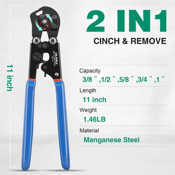 BJ0010C Ratchet One Hand PEX Cinch Clamp Fastening Tool - TOOLS