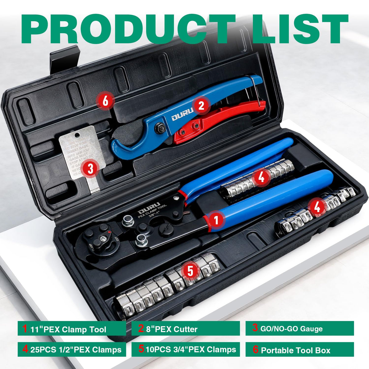 2pcs Pex Tool Kit with Box - Packing list