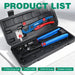 Organized pex pipe tools set for installers; toolbox stores clamp tool, cutter, GO/NO-GO gauge, and multiple clamp rings
