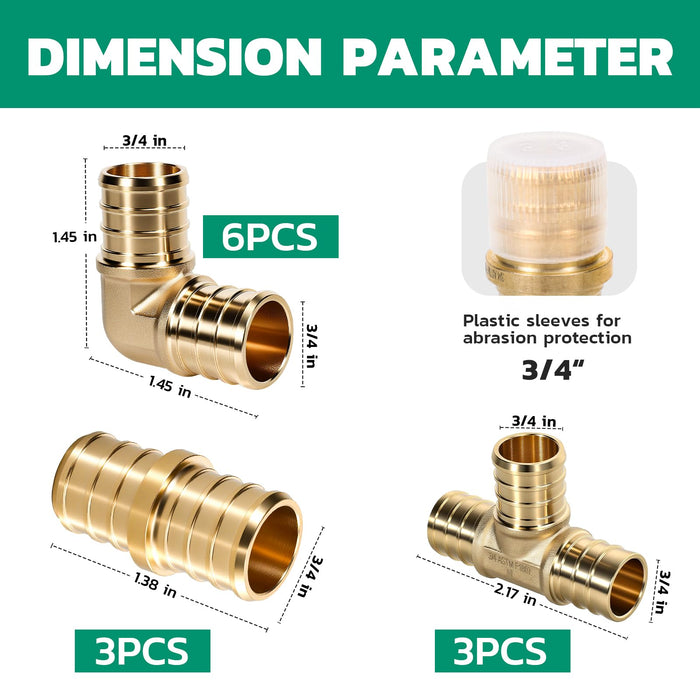 3/4 Inch PEX Fittings Kit