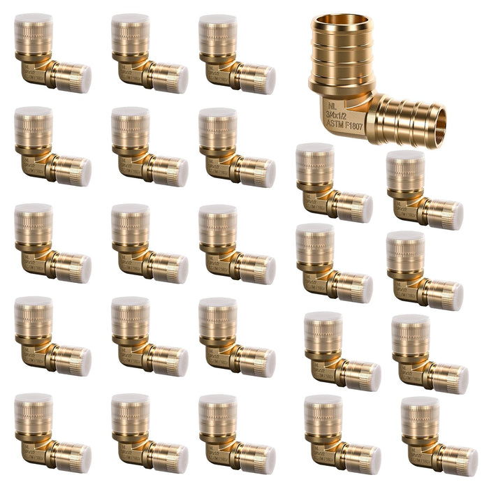 24-pack 3/4 x 1/2 in reducing coupling with sleeves; pex crimping tool kit with fittings works with clamp rings.