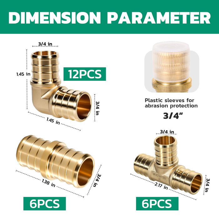 3/4 Inch PEX Fittings Kit