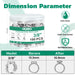 3/8 in stainless ear clamp jar with dimension chart, showing fit range and corrosion resistance, ideal for pex rings.