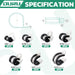Wire clamps size spec chart: 1/8–3/4 inch with quantities; rubber-lined P-clamps.