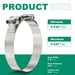 Our best hose clamp for fuel line use, 304 stainless T-bolt, 4.25–4.57 inch range, high torque delivering reliable sealing.