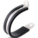 Assorted sizes of 304 stainless steel cable clamps with thick rubber insulation.