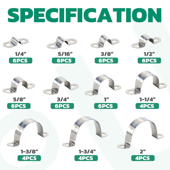 304 Stainless Steel Conduit Clamp Assortment Kit