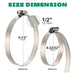 Hose clamps stainless steel, 120–140mm range, corrosion-resistant for HVAC, plumbing, marine.