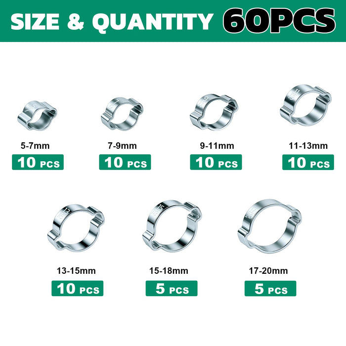 Double Ear Hose Clamps Kit