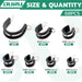 Electric cable clamp size and quantity chart—68-piece set from 1/4" to 1" for routing wiring and pipes.