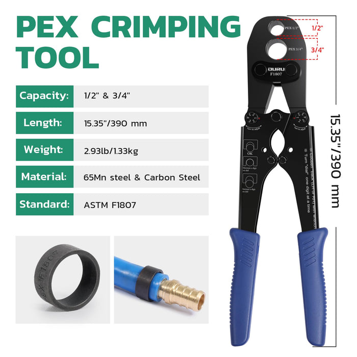 PEX Crimping Tool for Copper Rings