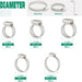 Hose clamp for dishwasher bundle; stainless clamps arranged by diameter in compartments with right-angle driver.