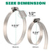 Worm drive hose clamp, 145–160mm range, 1/2-inch band, polished 304 stainless for leak-free joints.
