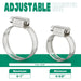 Compact clip hose clamp pair at min/max sizes, 5/8–1 range, 5/16 width, corrosion resistant 304 stainless grade for DIY.