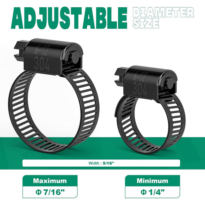 Heavy-duty hose clamp wide design provides strong grip for large diameter pipes, suitable for plumbing, fuel line, and home use.