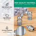 Grease fitting cutaway shows stainless ball check, spring, and deep threads for secure, leak-free lubrication.