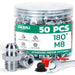 Jar of 50 M8 180° zerks with caps and wrench; grease fitting assortment for machinery, tractors, and auto service.