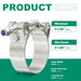fuel line clamp set, 12 stainless T-bolt bands with locknuts; consistent 19 mm width for even torque and leak-free seals