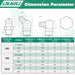 Dimension tables show grease fittings thread size for metric and SAE; with h, w, nut width and overall height by angle.