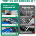 Comparison graphic: DIY stainless roll vs nylon ties and wire; adjustable, reusable hose clamp heavy duty strength and reliability.