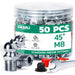 50PCS M8 45° zerks in labeled jar with caps and wrench; grease fittings assortment for vehicles, shop tools and farm.