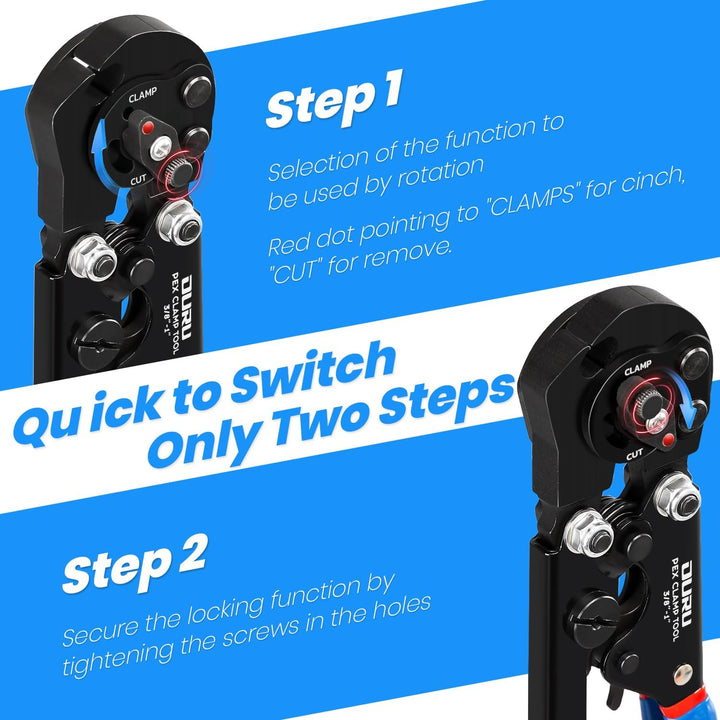 Ouru PEX tool kit with cinch tool, cutter and stainless clamps from the product gallery