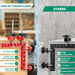 Woodworking clamps comparison: OURU 90° CNC squares with six-side laser marks and quality knobs vs rough single-scale.