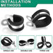 Installation methods showing single, double, triple ways to clamp wire with rubber-lined P-clamps.