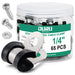 OURU 1/4 inch adjustable cable clamps for organizing wires and cables, 65 PCS kit.