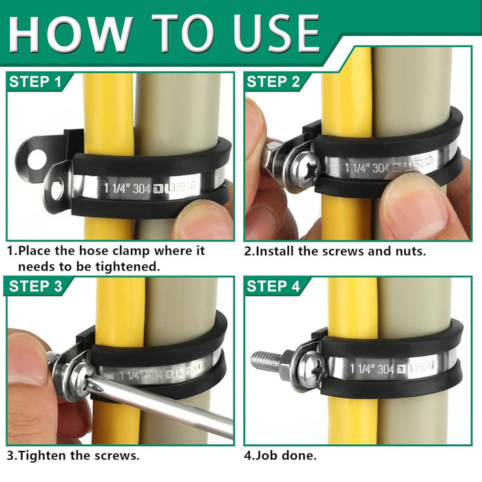 How to install clamps for cables: place, screw, tighten, finish—step-by-step guide.