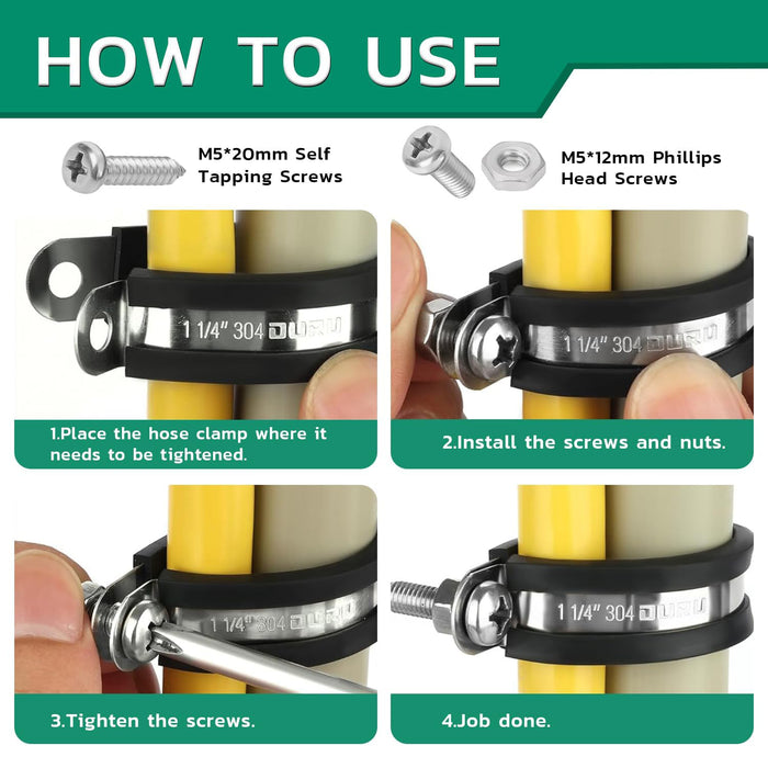 How to install wire holder clamps using M5*20mm self-tapping screws in 4 steps.