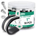 OURU 0.75 inch (19mm) wide steel wire clamps for secure cable management, 50 PCS kit.