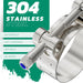 fuel clamps of 304 stainless steel, waterproof and anti-corrosion; welded band and deep threads for reliable tightening