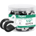 1/2" 304 stainless cord clamps, rubber-cushioned P-clamps, 30 pcs container.