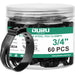 Jar of black 3/4 inch clamps for marine pex fittings; 304 stainless coating resists salt, securing hoses and lines on boats.