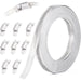 Stainless hose clamp kit: long band plus multiple housings for making custom sizes to secure pipes, ducts, and irrigation lines.