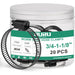 heavy duty hose clamp types in jar, 20 pcs 19–29 mm; black 304 stainless worm gear bands for marine and automotive use