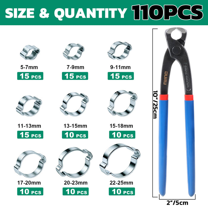 Double Ear Hose Clamps Kit