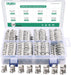 fuel line clamps assortment kit, 120 pieces in labeled organizer, 7–18mm sizes, stainless mini clamps for small hoses.